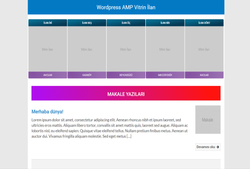 WordPress Amp Sayfası Özel Vitrin Tema